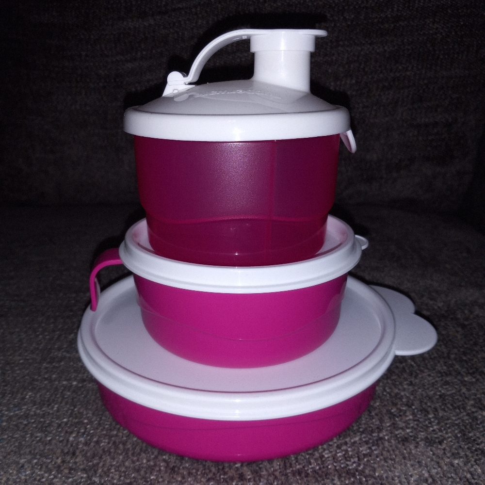 New Tupperware Baby Stages Feeding 3pc Set Pink